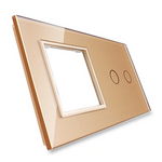 Podwójna złota ramka szklana z miejscem włącznika dotykowego (702G-63) LIVOLO