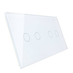 Podwójny panel szklany w kolorze białym (7022-61) LIVOLO